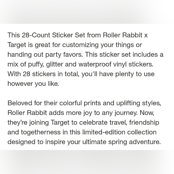 Roller Rabbit X Target Vibrant Sticker Collection - Picture 3 of 3